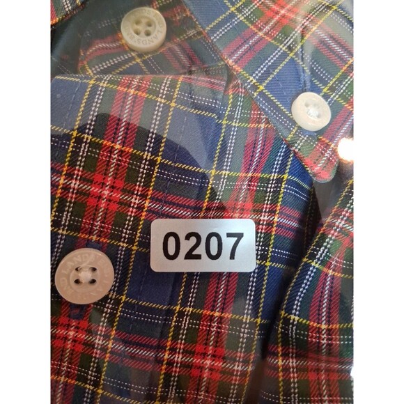Lands Ends Button Down Shirt Plaid Twill Sz Large 16 - 16 1/2 Blue Red - Picture 5 of 5